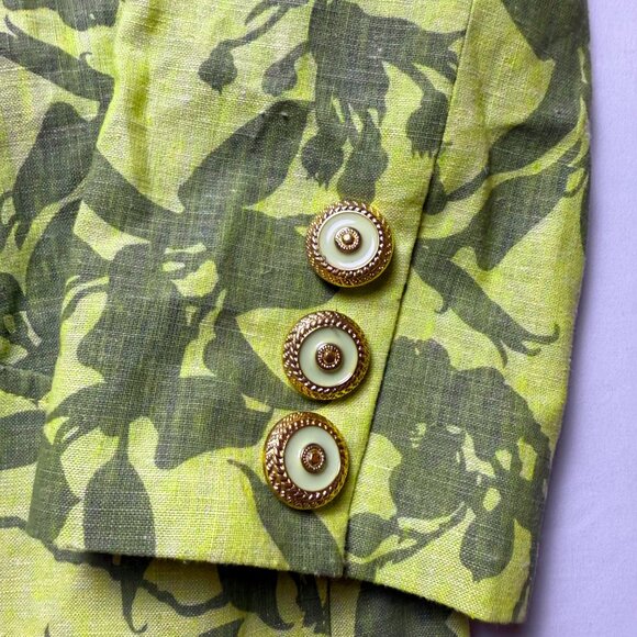 BURU x Jaimie Dewberry | Size M | Green Linen Floral Walking Coat | NWT ($398) - Picture 4 of 12